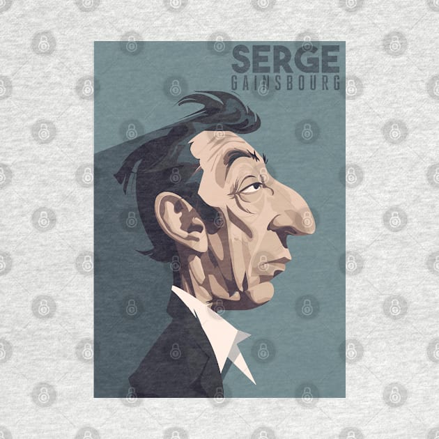 Serge Gainsbourg - Caricature by Labonneepoque